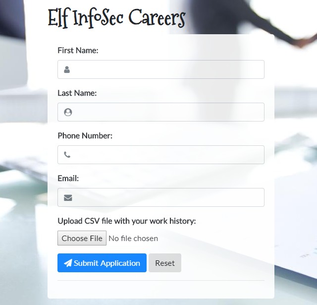 initial Elf HR web page