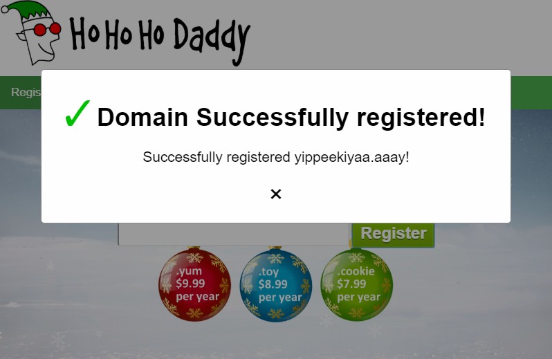 registered domain at HoHoHo Daddy